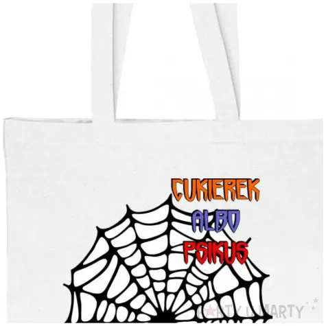 torba eko halloween cukierek albo psikus bialy 40x35 cm