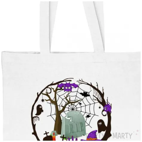 torba eko halloween mroczne zaklecia bialy 40x35 cm