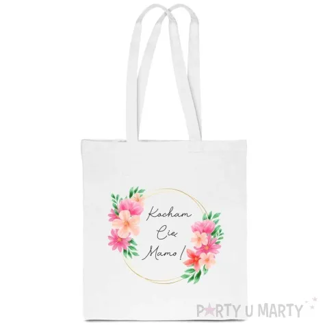 torba eko kocham cie mamo bialy 40x35 cm