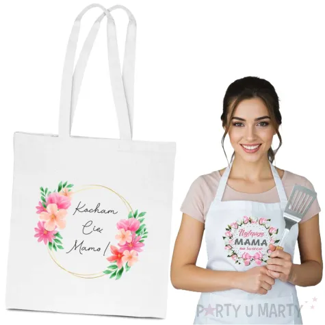 torba eko kocham cie mamo bialy 40x35 cm