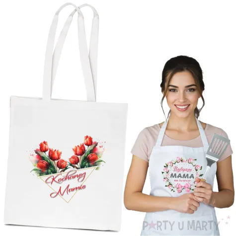 torba eko kochanej mamie serce bialy 40x35 cm