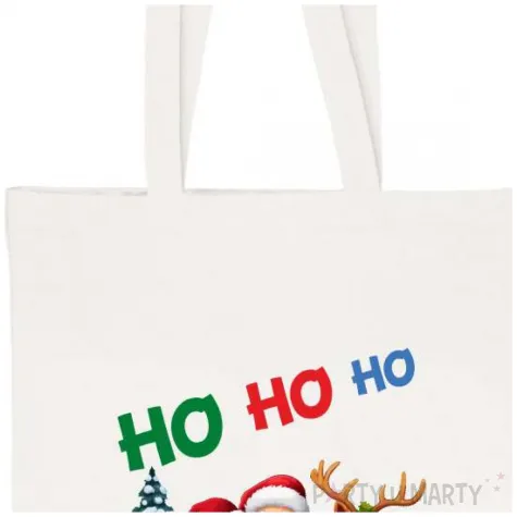 torba eko mikolaj w saniach ho ho ho bialy 40x35 cm
