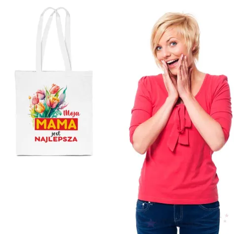 torba eko moja mama jest najlepsza bialy 40x35 cm