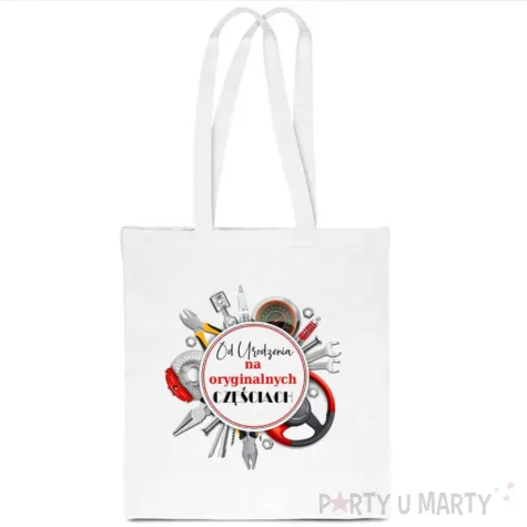 torba eko od urodzenia na oryginalnych czesciach bialy 40x35 cm