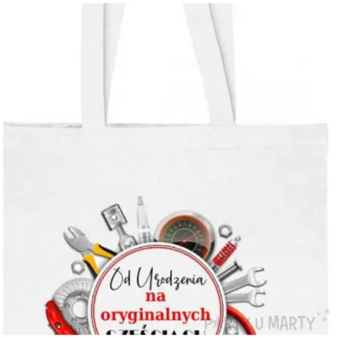 torba eko od urodzenia na oryginalnych czesciach bialy 40x35 cm