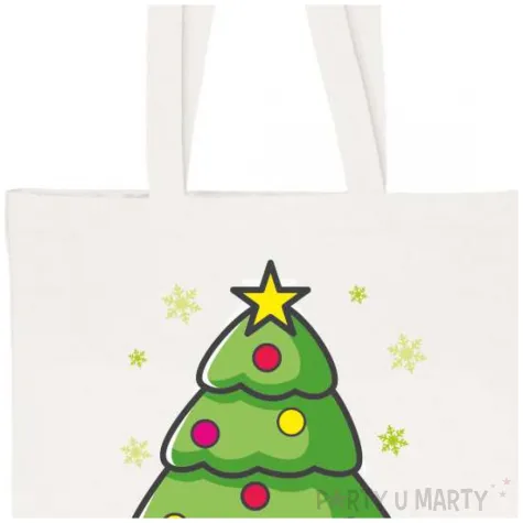 torba eko wesolych swiat bajeczne swieta choinka bialy 40x35 cm