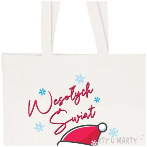 torba eko wesolych swiat bajeczne swieta mikolaj bialy 40x35 cm