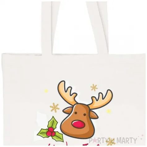 torba eko wesolych swiat bajeczne swieta renifer bialy 40x35 cm