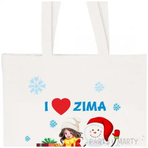 torba eko wesolych swiat i love zima bialy 40x35 cm