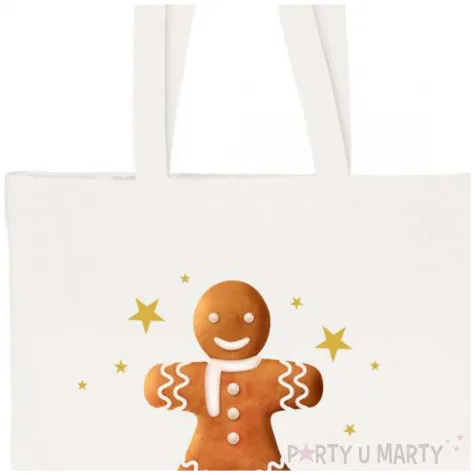 torba eko wesolych swiat piernikowy czar ciastek bialy 40x35 cm