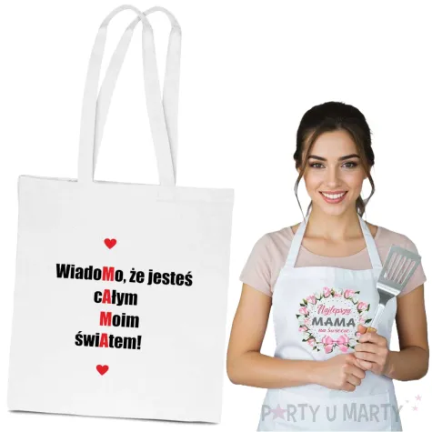 torba eko wiadomo ze jestes calym moim swiatem mama bialy 40x35 cm
