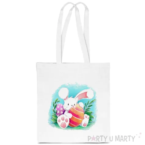 torba eko wielkanoc pastelowy kroliczek bialy 40x35 cm