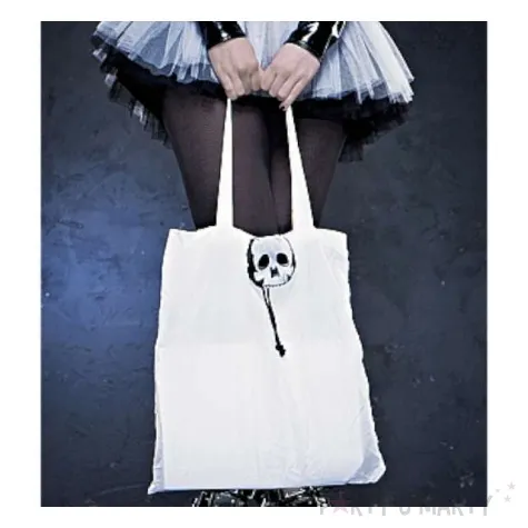 torba na zakupy czaszka brelok biala godan