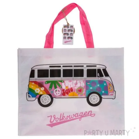 torba na zakupy vwt1 bus summer love bialo rozowa kemis 39x33 cm