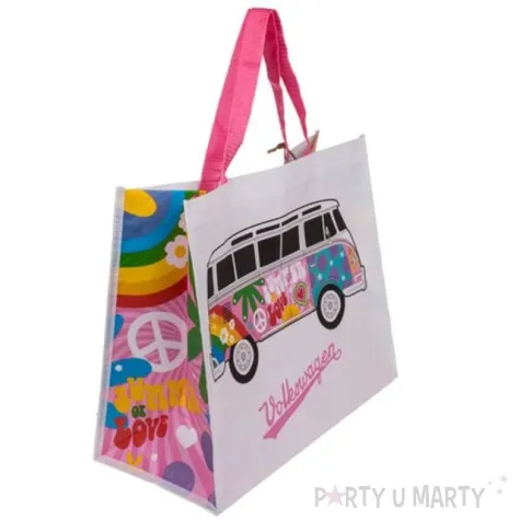 torba na zakupy vwt1 bus summer love bialo rozowa kemis 39x33 cm