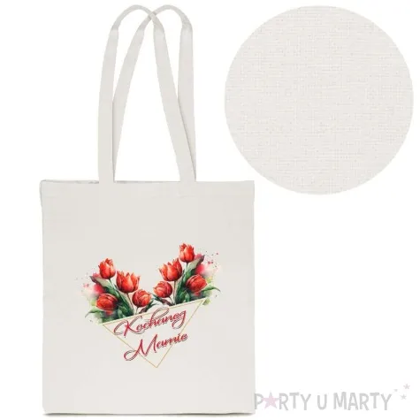 torba premium kochanej mamie serce ecru 40x34 cm