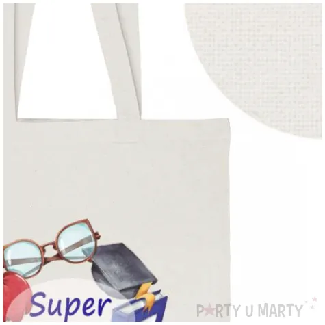 torba premium super nauczyciel ecru 40x34 cm