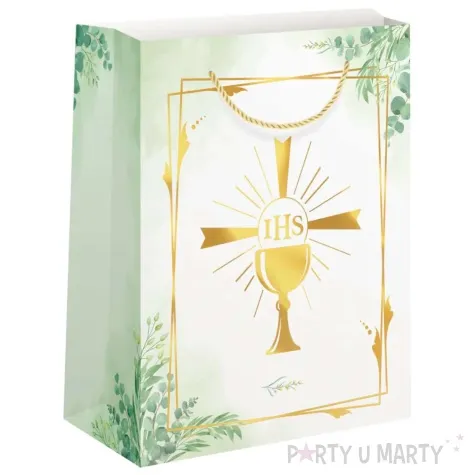 torebka na prezenty pierwsza komunia swieta kielich partypal 15x20x10 cm