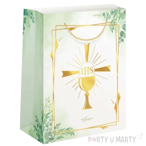 torebka na prezenty pierwsza komunia swieta kielich partypal 26x32x12 cm