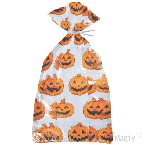 torebka na slodycze halloween dynie transparentny guirca 28 x 13 cm