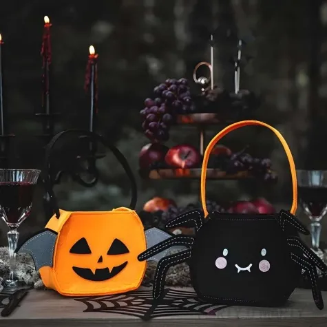 torebka na slodycze halloween pajak czarny partydeco 29 x 17 5 cm