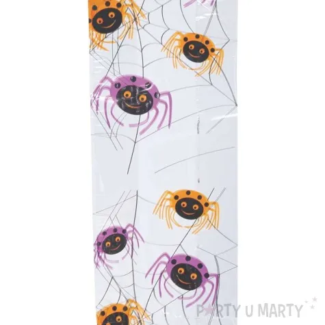 torebka na slodycze halloween pajaki transparentny guirca 28 x 13 cm