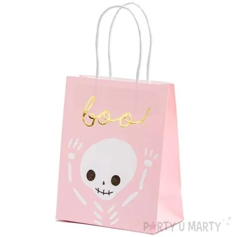 torebka na slodycze szkieletor boo rozowa partydeco