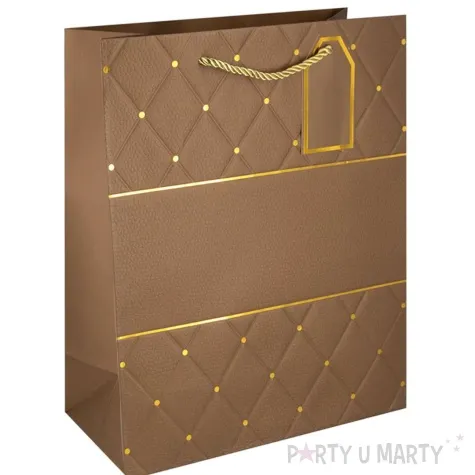 torebka papierowa klasyczna elegancja brazowy partypal 44x31 cm