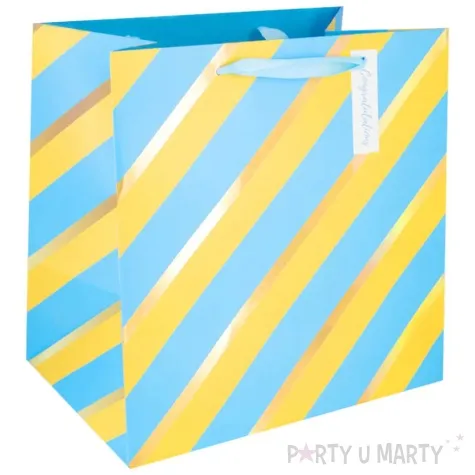 torebka prezentowa congratulations pasy partypal 23x23 cm