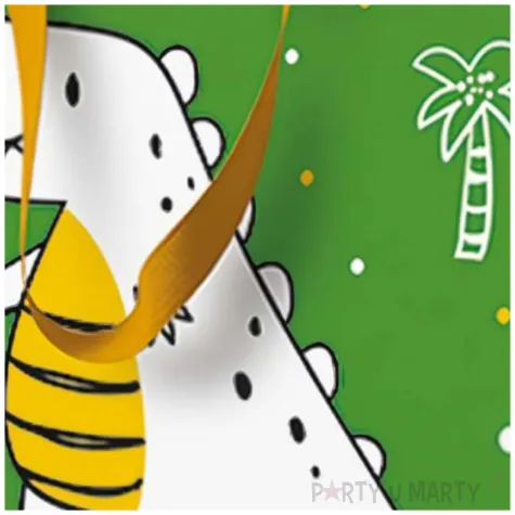 torebka prezentowa dinozaur zielony paw 17 x 17 x 6 cm