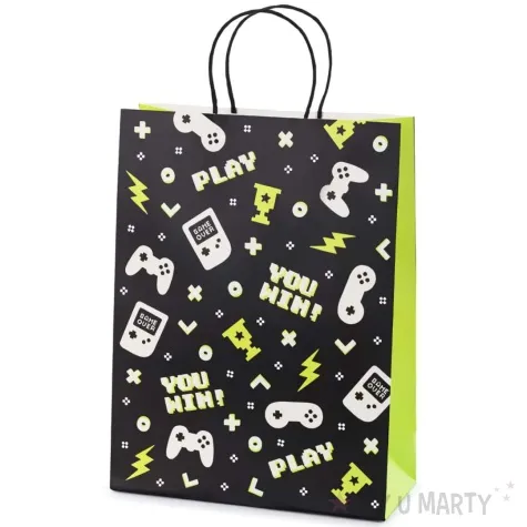torebka prezentowa gamepady partydeco 24 x 32 x 10 cm