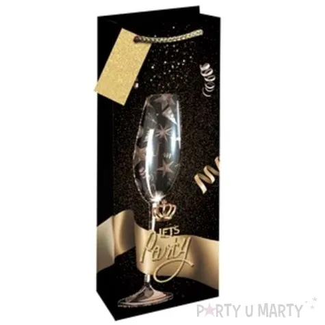 torebka prezentowa glamour butelka lets party partypal 34x12x10 cm
