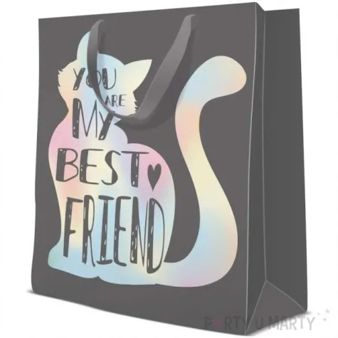 torebka prezentowa holo kot paw 26x33 cm