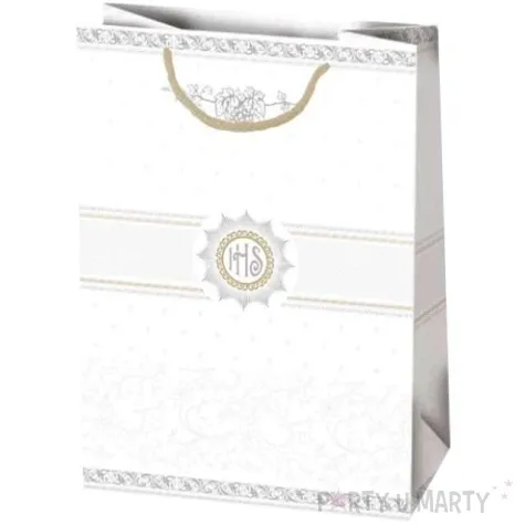 torebka prezentowa i komunia hostia z koronka pozioma pol maki 23x32x11 cm