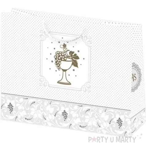 torebka prezentowa i komunia kielich z winogronem pol maki 38x29x10 cm