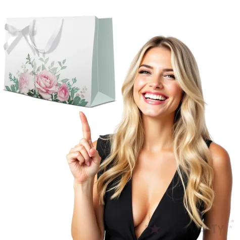 torebka prezentowa klasyczne roze paw 34x27 cm