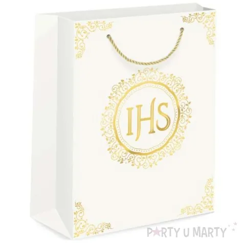 torebka prezentowa komunia swieta ihs ornament partypal 26x32 cm