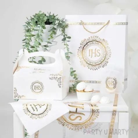 torebka prezentowa komunia swieta ihs zdobione pasy partypal 26x32 cm