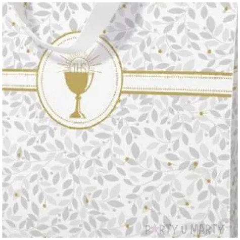 torebka prezentowa komunia swieta kielich paw 27x34 cm