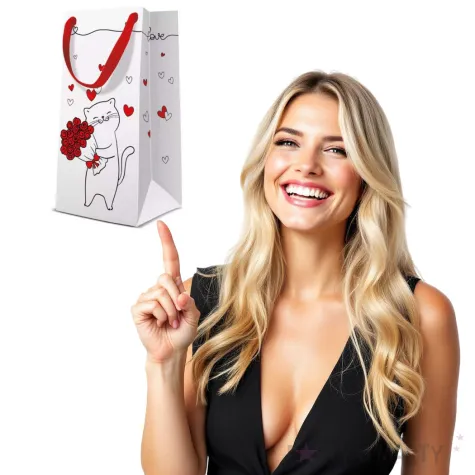 torebka prezentowa kotek paw 10x22 cm