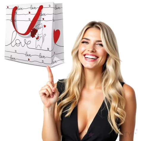 torebka prezentowa kotek paw 17x17 cm