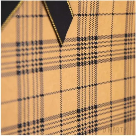 torebka prezentowa kratka srednia gesta brazowy partypal 30 x 27 cm