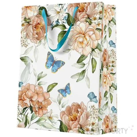 torebka prezentowa kwiaty i motyle paw 30 x 41 x 12 cm