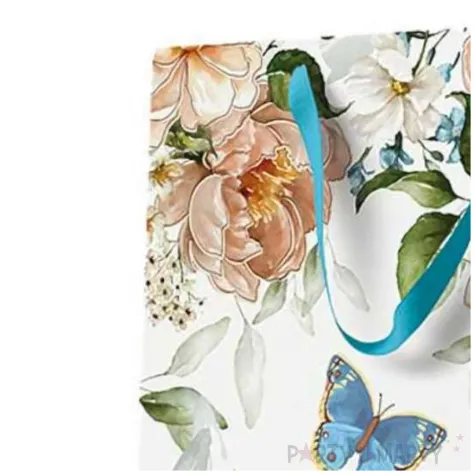 torebka prezentowa kwiaty i motyle paw 30 x 41 x 12 cm