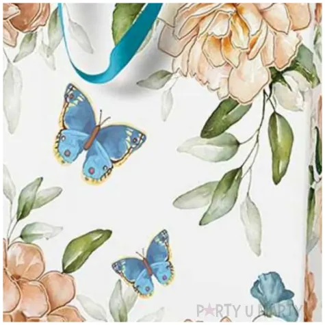 torebka prezentowa kwiaty i motyle paw 30 x 41 x 12 cm