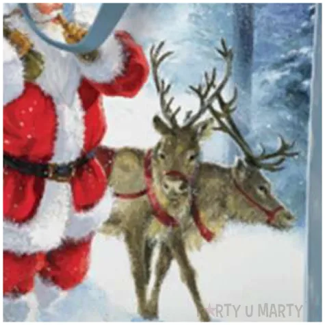 torebka prezentowa mikolaj i renifery kol mix paw 41x30 cm