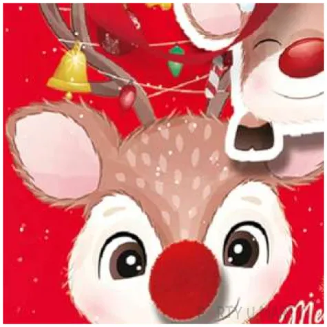 torebka prezentowa renifer merry christmas czerwona partypal 32x42x12