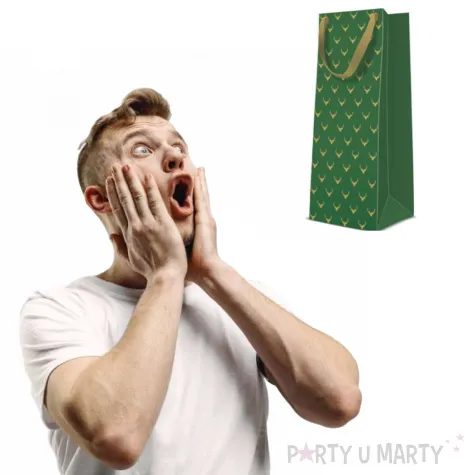 torebka prezentowa renifery boze narodzenie kolorowa paw 12x37x10 cm