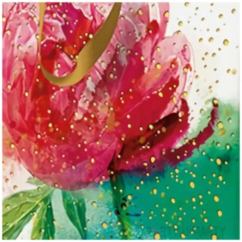 torebka prezentowa roza bialy paw 20 x 25 x 10 cm