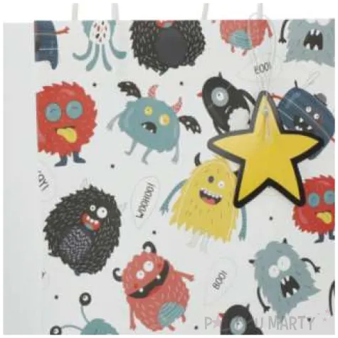 torebka prezentowa stworki mix folat 27 x 20 cm